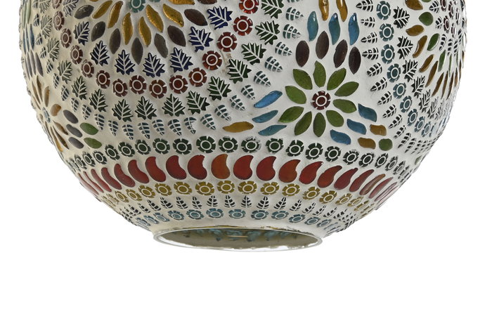 DKD Home Decor Lámpara Techo Árabe Multicolor Mosaico Cristal Metal 2 Unidades 25 x 30 x 25 cm
