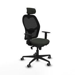 PIQUERAS Y CRESPO Silla de oficina Jorquera con mecanismo Sincro en Negro