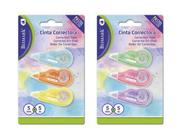 Corrector Cinta Bismark Pastel 5 Mm X 5 M Blister De 3 (Set de 12)