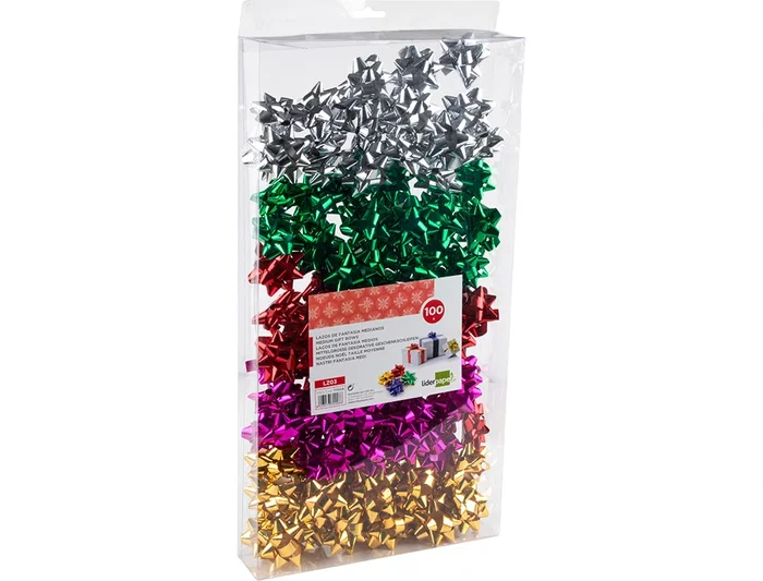 Liderpapel Lazos Fantasía Medianos Metalizados Colores Surtidos para Regalos