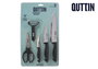 Quttin Set 5 Piezas Cuchillos Pelar Oscuros y Tijera Nero (4 Cajas)