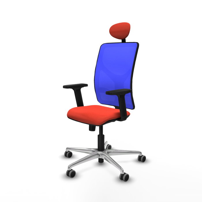 PIQUERAS Y CRESPO Silla de oficina Motilla con mecanismo Sincro, Tela Naranja oscuro y Malla Azul PIQUERAS Y CRESPO Silla de oficina Motilla con mecanismo Sincro, Tela Naranja oscuro y Malla Azul