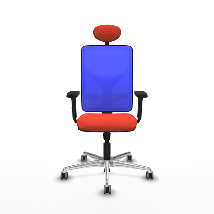 PIQUERAS Y CRESPO Silla de oficina Motilla con mecanismo Sincro, Tela Naranja oscuro y Malla Azul PIQUERAS Y CRESPO Silla de oficina Motilla con mecanismo Sincro, Tela Naranja oscuro y Malla Azul
