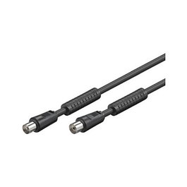 Alcasa S-PAK75S Antena TV Coaxial Cable RF 75 Ohm 7.5 Metros Negro Conectores Macho/Hembra
