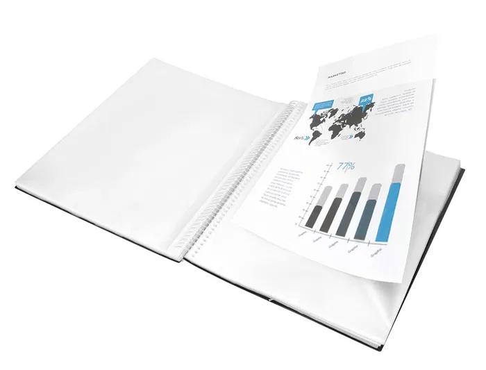 Liderpapel Carpeta Escaparate con Espiral 40 Fundas Polipropileno DIN A4 Negro