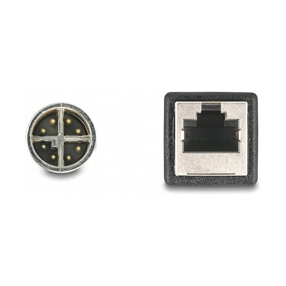 DeLOCK M12 Cable Adaptador X-kodiert 8 Pin Macho a RJ45 Hembra 50 cm DeLOCK M12 Cable Adaptador X-kodiert 8 Pin Macho a RJ45 Hembra 50 cm