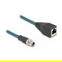 DeLOCK M12 Cable Adaptador X-kodiert 8 Pin Macho a RJ45 Hembra 50 cm