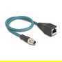 DeLOCK M12 Cable Adaptador X-kodiert 8 Pin Macho a RJ45 Hembra 50 cm