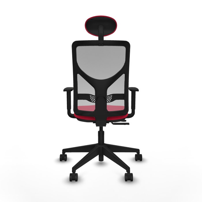 PIQUERAS Y CRESPO Silla de oficina Motilla con mecanismo Sincro/Traslack, Tela Rojo y Malla Gris