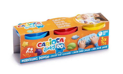 Carioca Baby Dough Set de 3 Vasitos de 75 g Colores Surtidos