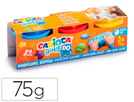 Carioca Baby Dough Pasta de modelar bote 75 g set de 3 colores surtidos