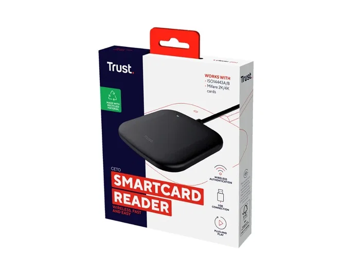 Trust Lector de Tarjetas Inteligentes Ceto Sin Contacto USB-A Color Negro
