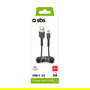 SBS Cable USB 2.0 TECABLETYPCSK, Tipo A a Tipo C, Negro, Longitud 0.5 m / 50 cm, Conector Macho Recto