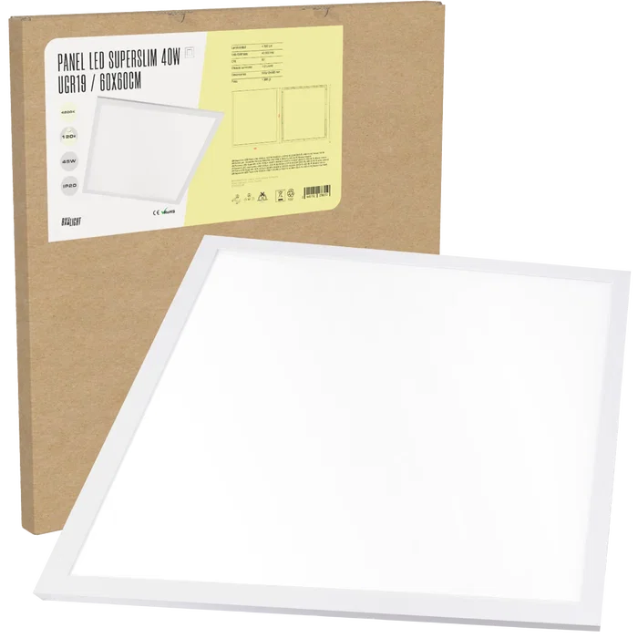 BX3 Light Panel LED Superslim 40W 600x600 mm 4.500 Lm 6.000 K UGR <19 para Techo Falso 40.000 h - Modelo BX3-595-40-CW