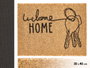 Giftdecor Felpudo Welcome Home 30x40 cm Fibra de Coco Marrón y Negro (Set de 10)