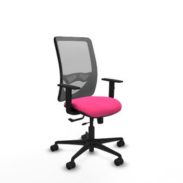 PIQUERAS Y CRESPO Silla de oficina Zulema con mecanismo Sincro/Traslack Rosa y Gris