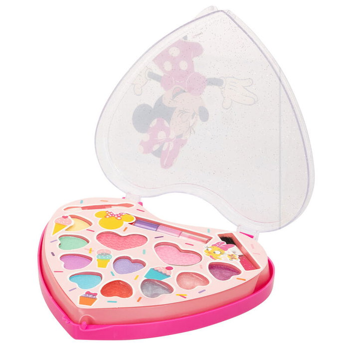 Disney Blister Maquillaje Corazon Minnie Mouse con 11 Sombras de Ojos, 3 Pintalabios y 2 Pinceles