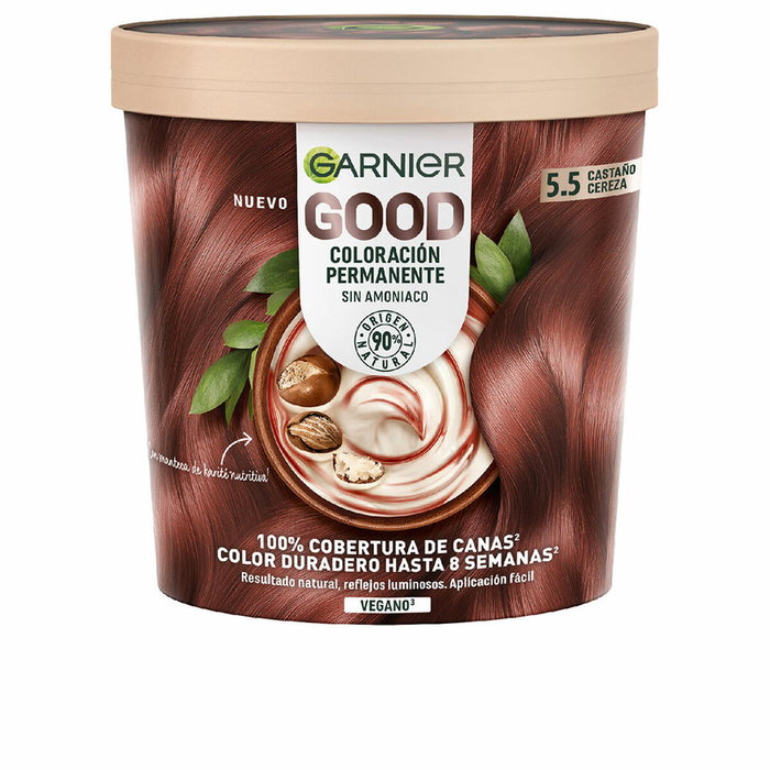 Garnier GOOD Coloración Permanente Sin Amoniaco 5.5 Castaño Cereza Garnier GOOD Coloración Permanente Sin Amoniaco 5.5 Castaño Cereza