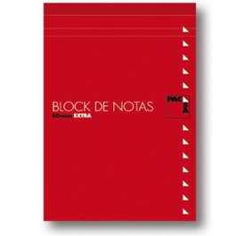 Pacsa Bloc de notas con tapa, 80 hojas cuadrícula 4x4, folio, rojo