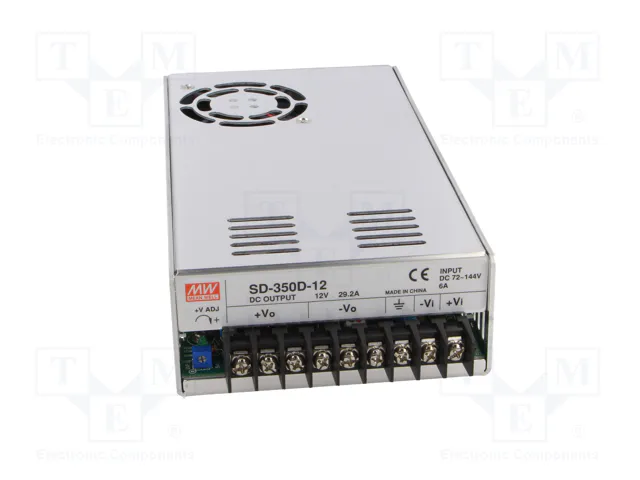 MEAN WELL SD-350D-12 Convertidor DC/DC 330W 72-144VDC a 12VDC 27,5A
