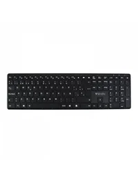 V7 Teclado KW550ESBT Bluetooth y USB 2.4 GHz Inalámbrico Dual Modo, QWERTY Español Completo Negro, Perfil Ultrafino