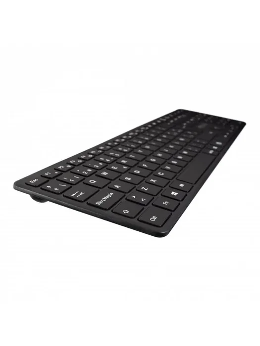V7 Teclado KW550ESBT Bluetooth y USB 2.4 GHz Inalámbrico Dual Modo, QWERTY Español Completo Negro, Perfil Ultrafino