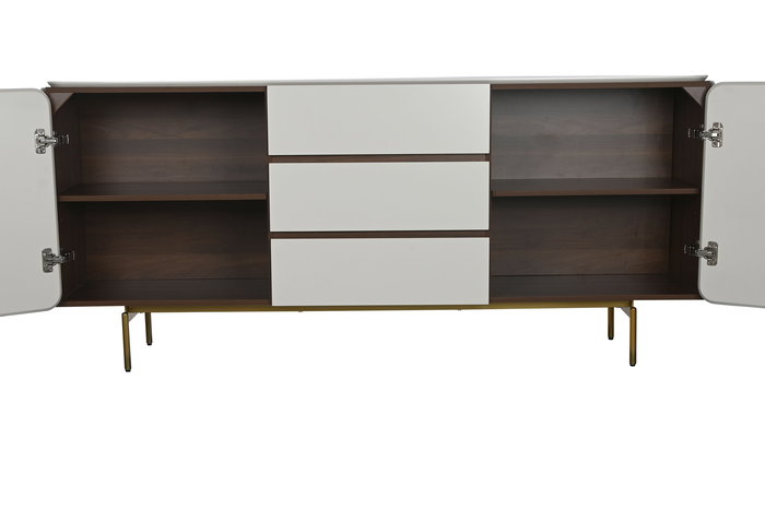 DKD Home Decor Buffet Moderno Blanco Marron 183 x 80 x 41.5 cm Madera MDF 2 Puertas 3 Cajones DKD Home Decor Buffet Moderno Blanco Marron 183 x 80 x 41.5 cm Madera MDF 2 Puertas 3 Cajones