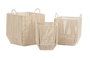 DKD Home Decor Set de 3 Cestas de Algodón y Metal en Beige