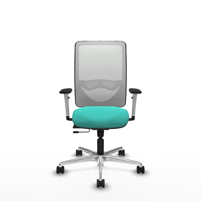 PIQUERAS Y CRESPO Silla de oficina Zulema con mecanismo Sincro/Traslack Turquesa y Blanco