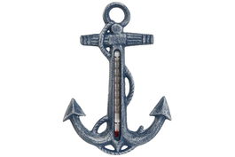 DKD Home Decor Termometro Azul Hierro Colado Cristal 14 x 1 x 19 cm