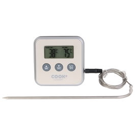Cook Concept Termómetro Sonda Temporizador de Cocina con Alarma de Temperatura hasta +250°C y Temporizador 99 Minutos