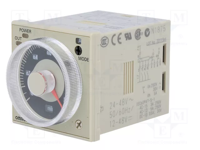 OMRON H3CR-A24AC/DC Relé de tiempo DPDT 250VAC/5A 24÷48VAC