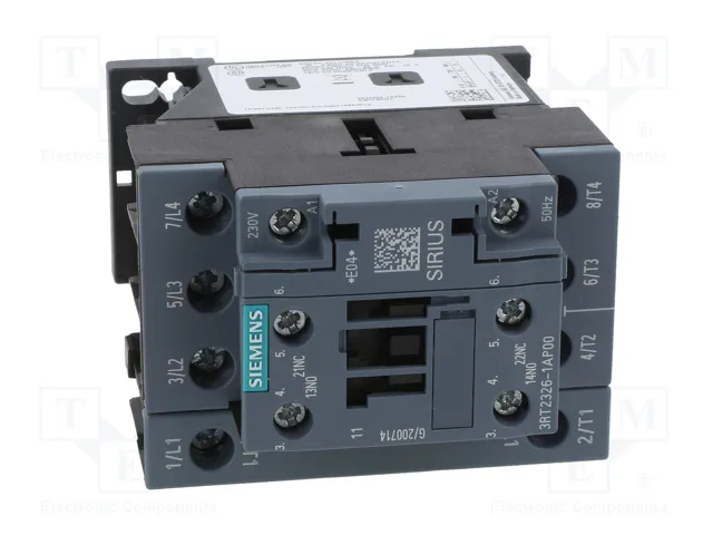SIEMENS 3RT2326-1AP00 Contactor 4-polar NO x4 con Contactos Auxiliares NO + NC 230VAC SIEMENS 3RT2326-1AP00 Contactor 4-polar NO x4 con Contactos Auxiliares NO + NC 230VAC