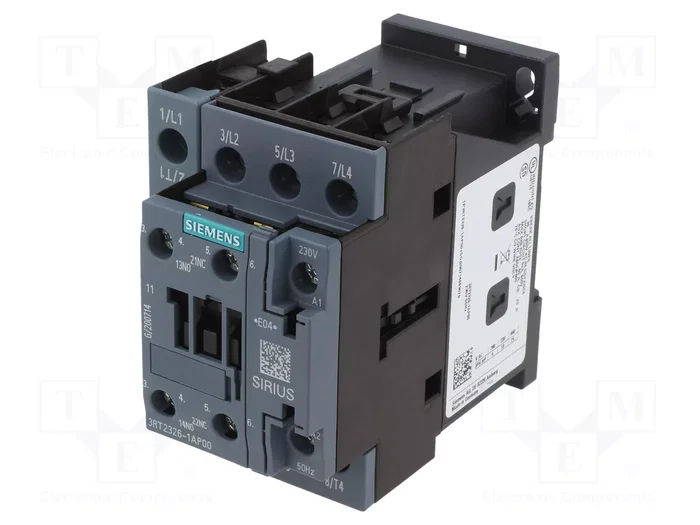 SIEMENS 3RT2326-1AP00 Contactor 4-polar NO x4 con Contactos Auxiliares NO + NC 230VAC SIEMENS 3RT2326-1AP00 Contactor 4-polar NO x4 con Contactos Auxiliares NO + NC 230VAC