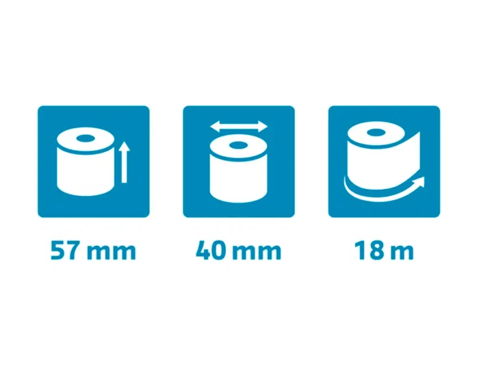 Exacompta Rollo Térmico SafeContact 57x40 mm 52 g/m² para TPV y Tarjetas Visa, Papel sin BPA Apto para Contacto con Alimentos, Reciclable, Certificado FSC