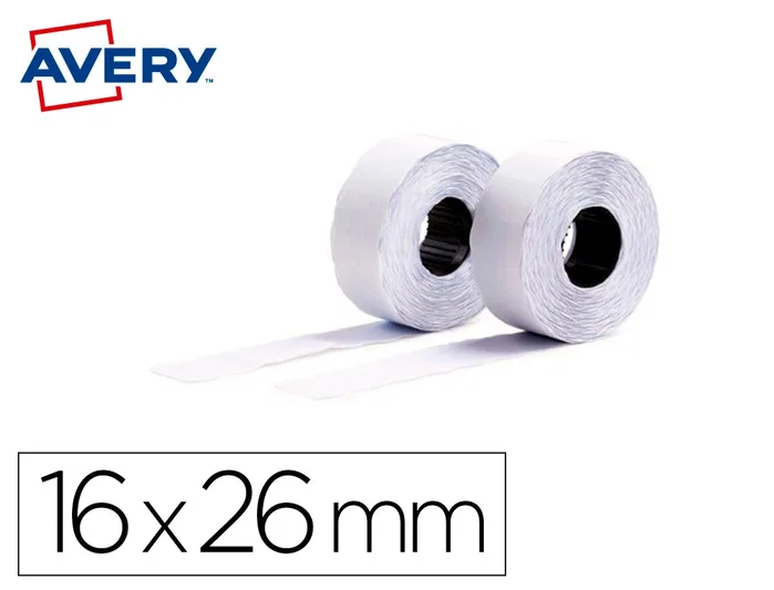 AVERY-DENNISON Etiquetas de Precios Adhesivo Permanente 26x16 mm Blanco Rollo 1.200 uds.