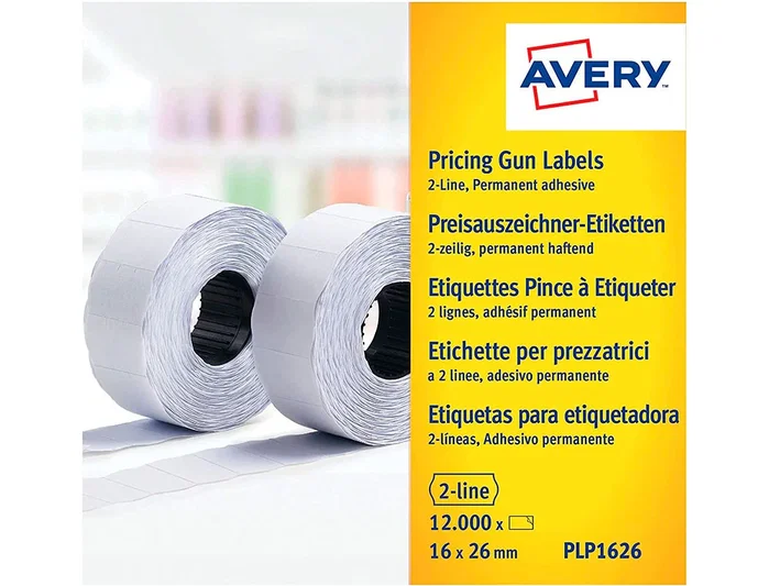 AVERY-DENNISON Etiquetas de Precios Adhesivo Permanente 26x16 mm Blanco Rollo 1.200 uds.