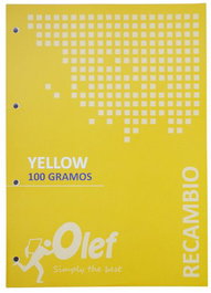 Recambio Olef A4 80H 100Gr 4 Taladros Cuadric.5X5 Amarillo (Set de 5)