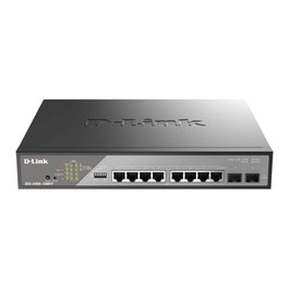 D-link DSS-200GR-10MPP Switch Gestionado L2, 8 Puertos Gigabit PoE (90W por puerto), 2 Puertos SFP, 20 Gbps Capacidad de Conmutación, 10Mpp Tasa de Reenvío