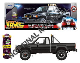 Jada Toys Toyota SR5 Pick-up 1985 Regreso al Futuro con Monopatín 1:24