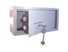 Q-connect Caja de Seguridad Doble Pasador Capacidad 6L 200x200x150 mm