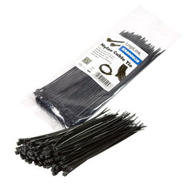 LogiLink Bridas de PA66, 100 unidades, negro, 2.5 mm x 200 mm