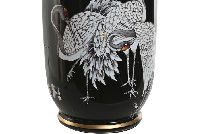 DKD Home Decor Lámpara Sobremesa Moderno Negro Dorado 40 x 66 x 40 cm