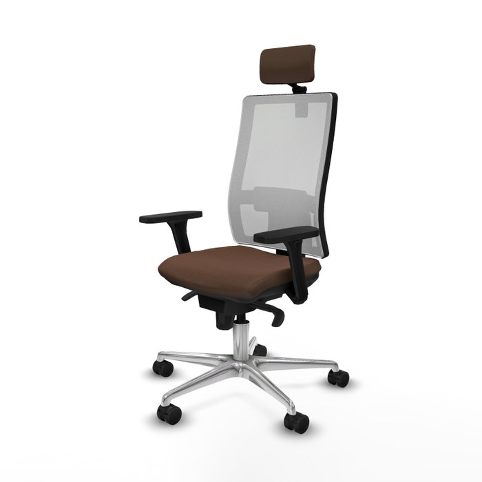 PIQUERAS Y CRESPO Silla de oficina Horna con mecanismo Sincro, Marrón y Blanco PIQUERAS Y CRESPO Silla de oficina Horna con mecanismo Sincro, Marrón y Blanco