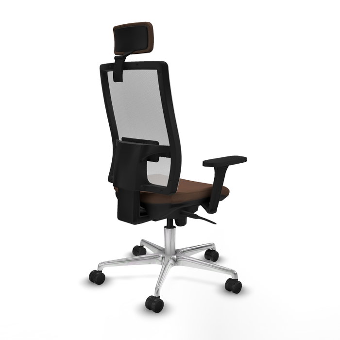 PIQUERAS Y CRESPO Silla de oficina Horna con mecanismo Sincro, Marrón y Blanco PIQUERAS Y CRESPO Silla de oficina Horna con mecanismo Sincro, Marrón y Blanco