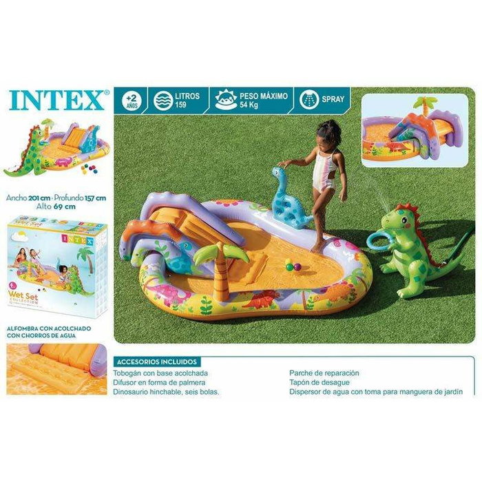 Intex Centro de Juegos de Agua Dino Park 201x157x69 cm