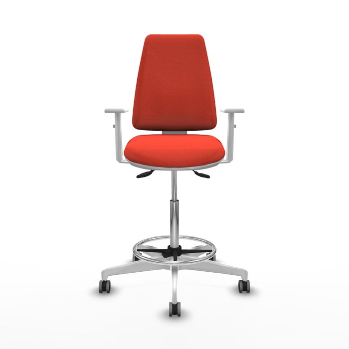 PIQUERAS Y CRESPO Taburete Elche blanco AS con asiento azul marino y acabado Bali naranja oscuro PIQUERAS Y CRESPO Taburete Elche blanco AS con asiento azul marino y acabado Bali naranja oscuro