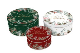 DKD Home Decor Set de 3 Cajas Metálicas 20x20x9 cm Blanco, Verde y Rojo