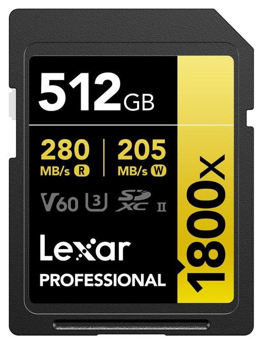 Lexar Professional 1800x 512 GB SDXC UHS-II
