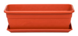 Jardinera Rectangular Eva 50cm Terracota con Plato